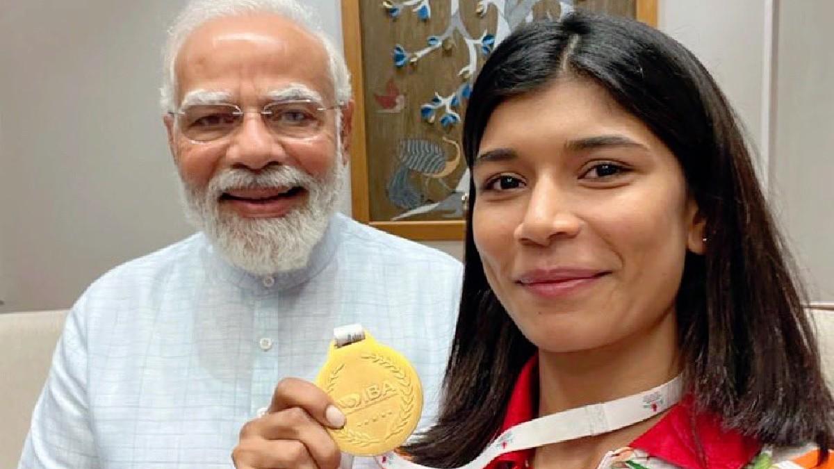 PM Narendra Modi met World Boxing Champion Nikhat Zareen (Twitter)