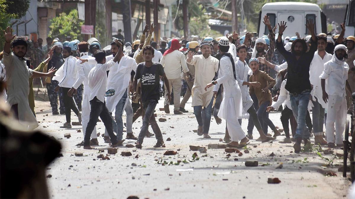 प्रयागराज में प्रदर्शनकारी (फाइल फोटो) 