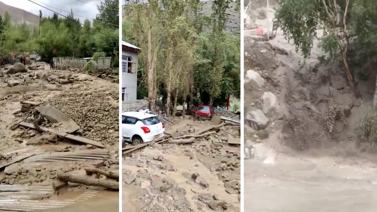 बादल फटने के बाद कई जगहों पर सड़कों पर मलबा आ गया. 