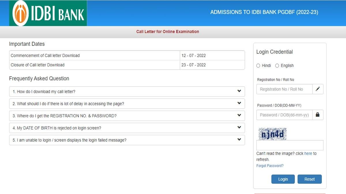 IDBI Bank Assistant Manager Admit Card 2022