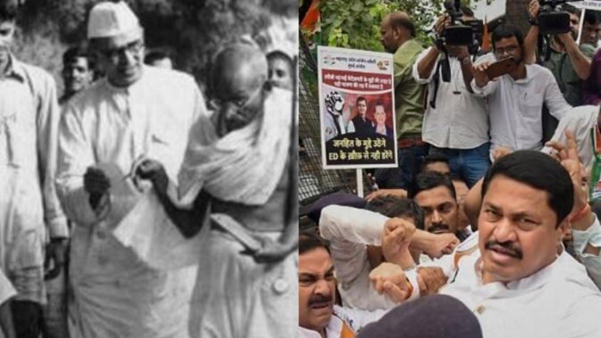 कांग्रेस का प्रदर्शन और महात्मा गांधी का सत्याग्रह