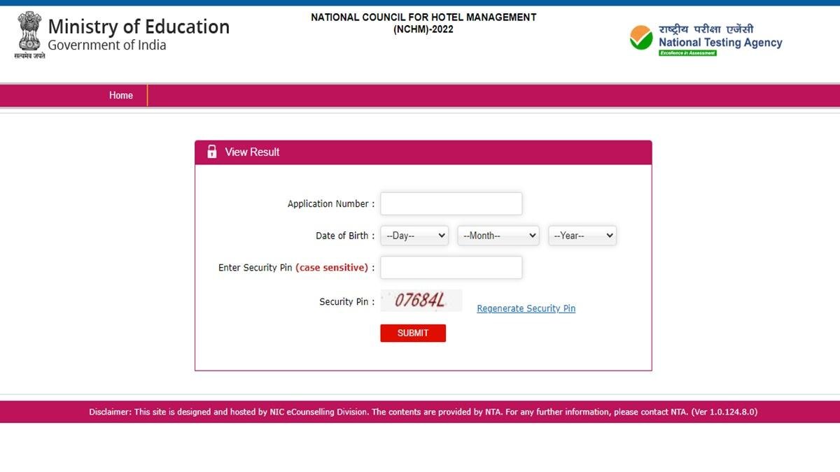 NCHM JEE Result 2022