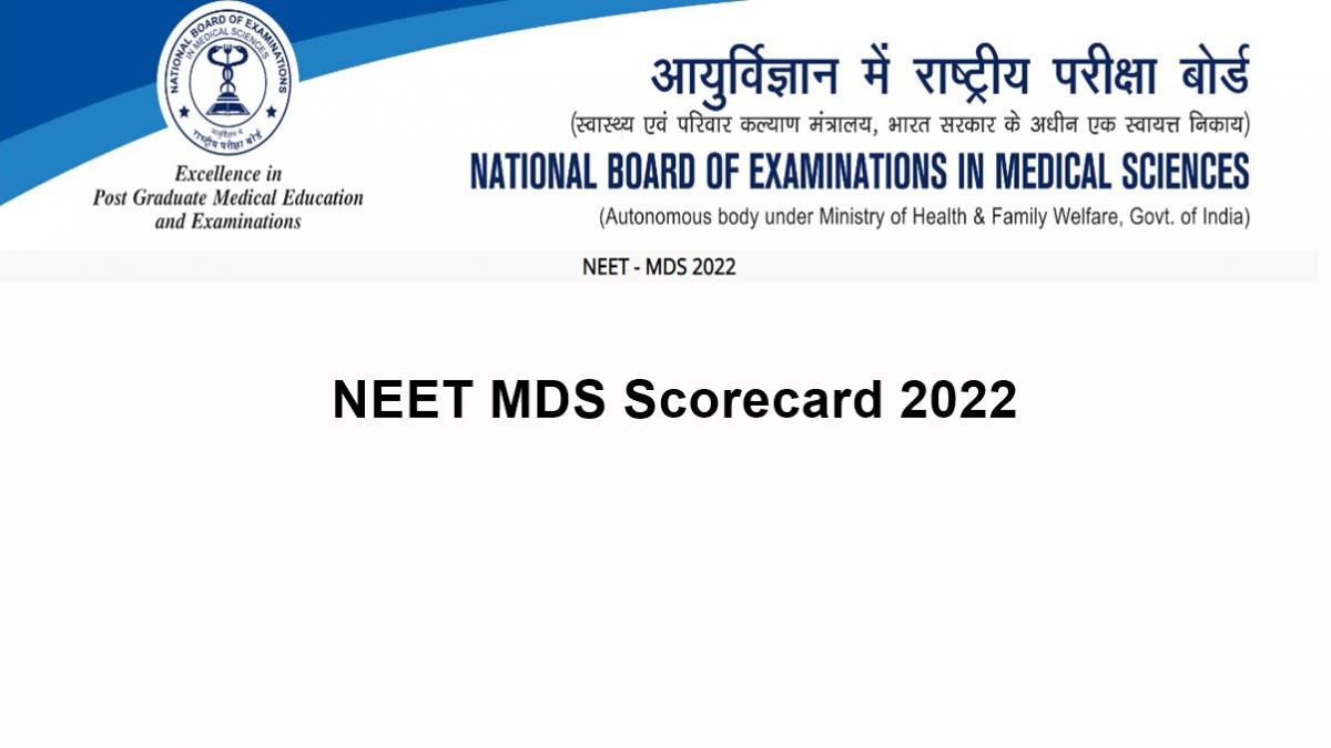 NEET MDS Scorecard 2022