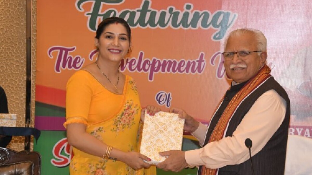 सपना चौधरी, मनोहर लाल खट्टर