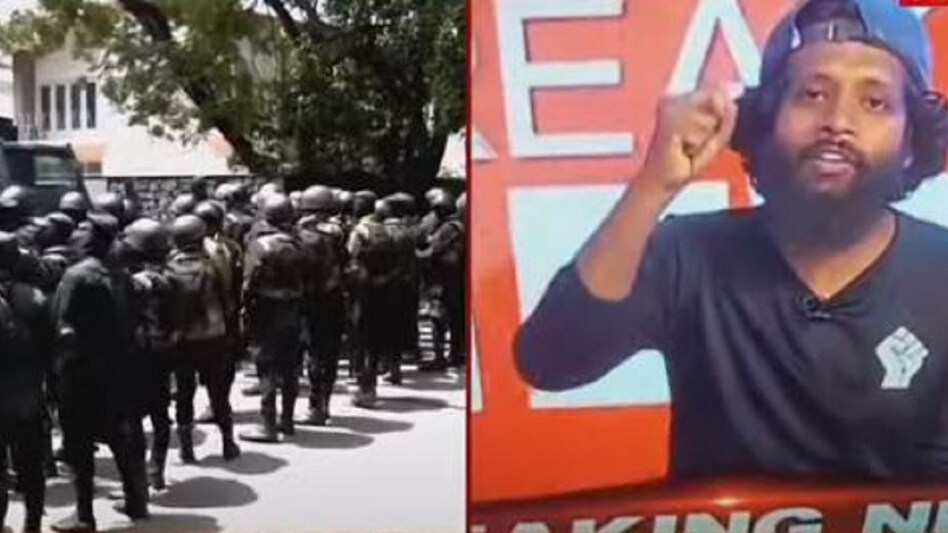 श्रीलंका के सरकारी न्यूज चैनल के दफ्तर में घुसे प्रदर्शनकारी