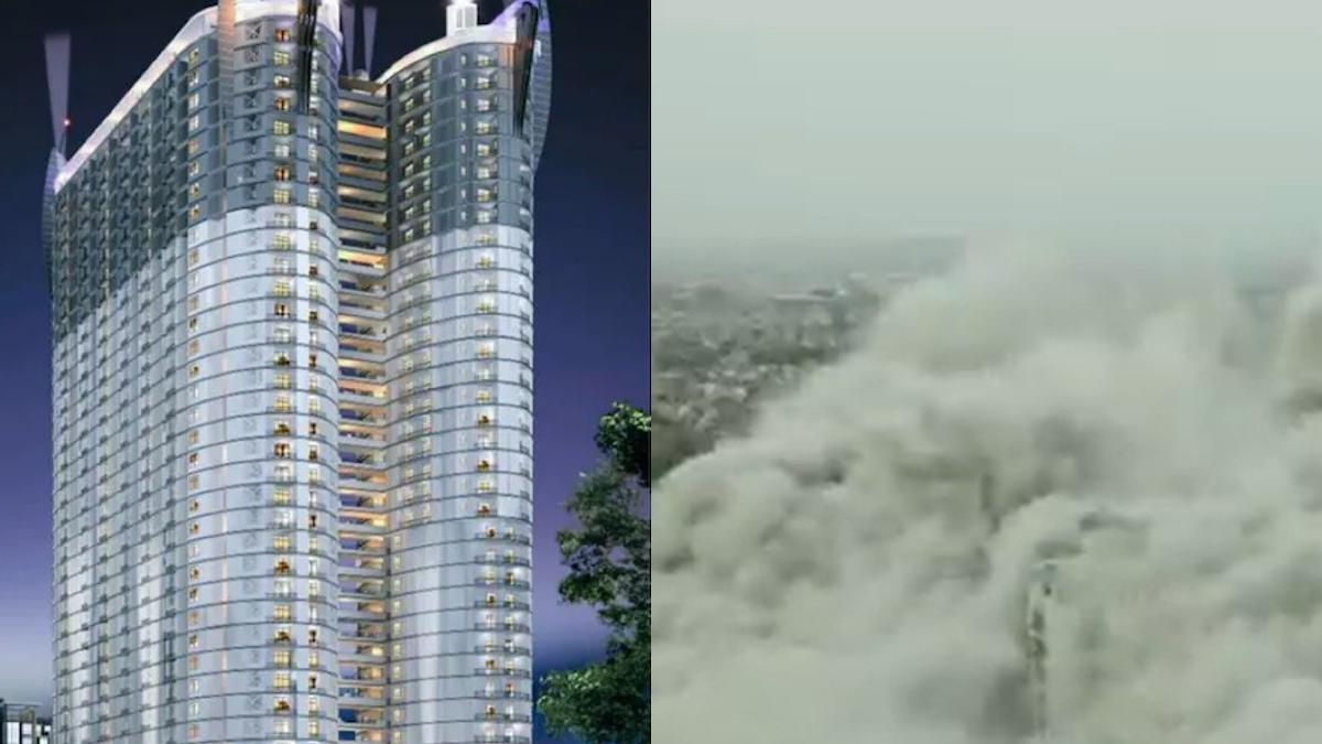 पूरे होने पर ऐसे दिखते ट्विन टावर/जमींदोज होने के बाद ट्विन टावर