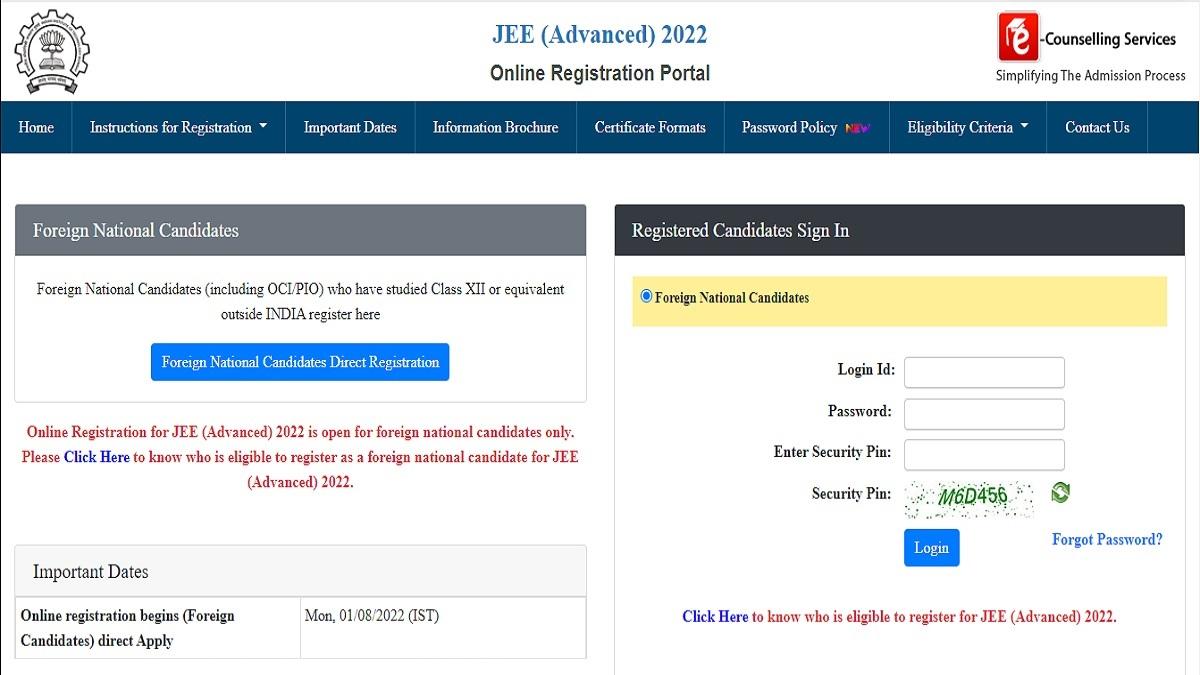 JEE Advanced 2022 Registration: