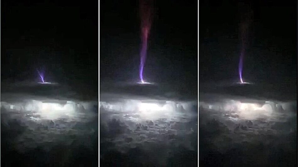 ये देखिए कैसे बादलों के ऊपर ये रोशनी बनी और अंतरिक्ष की ओर चली गई. (फोटोः क्रिस होम्स)