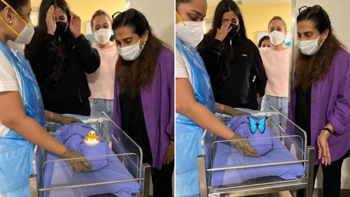 सोनम कपूर के बच्चे के साथ रिया कपूर, सुनीता कपूर