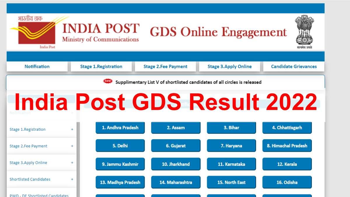 India Post GDS Result 2022