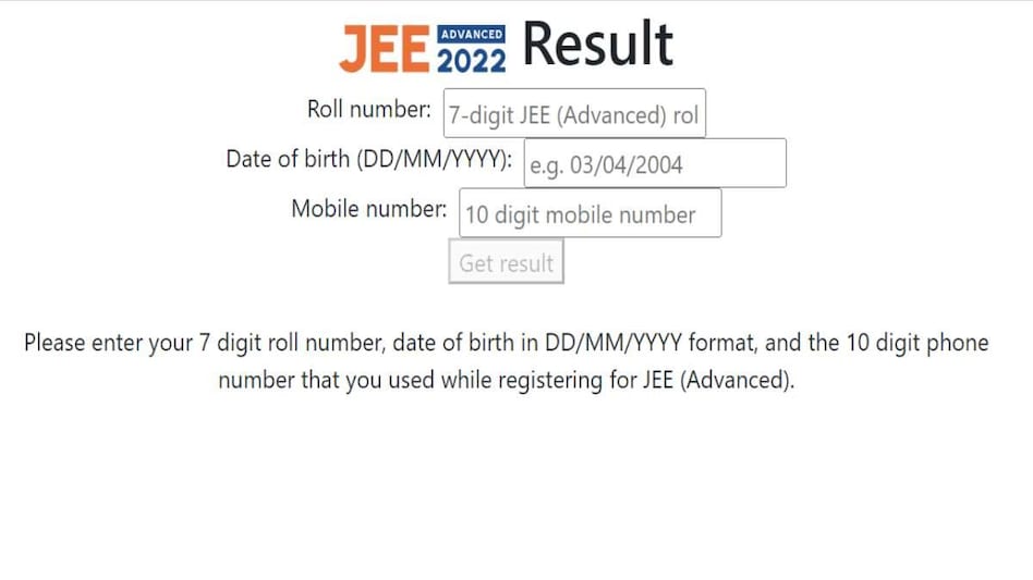 JEE Advanced Result 2022 Declared