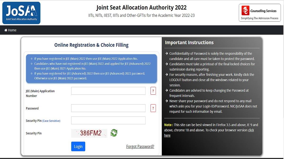 JoSAA Counselling 2022: