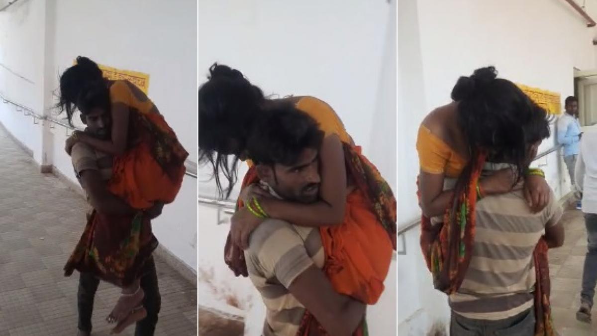 UP: नहीं मिला स्ट्रेचर तो गर्भवती पत्नी को गोद में लेकर वार्ड पहुंचा पति, Video