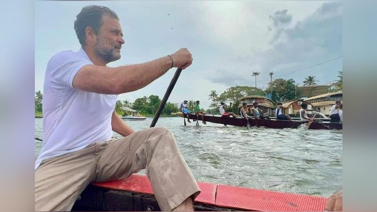 कांग्रेस नेता राहुल गांधी ने केरल में बोट रेस में हिस्सा लिया.