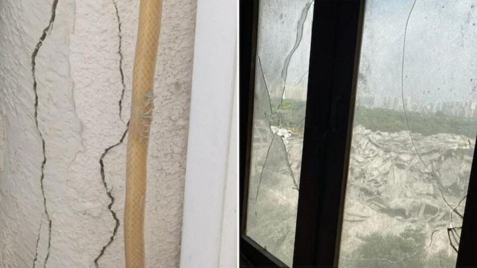 ट्विन टावर ध्वस्त होने की वजह से बिल्डिंग की दीवारों में बड़े क्रैक