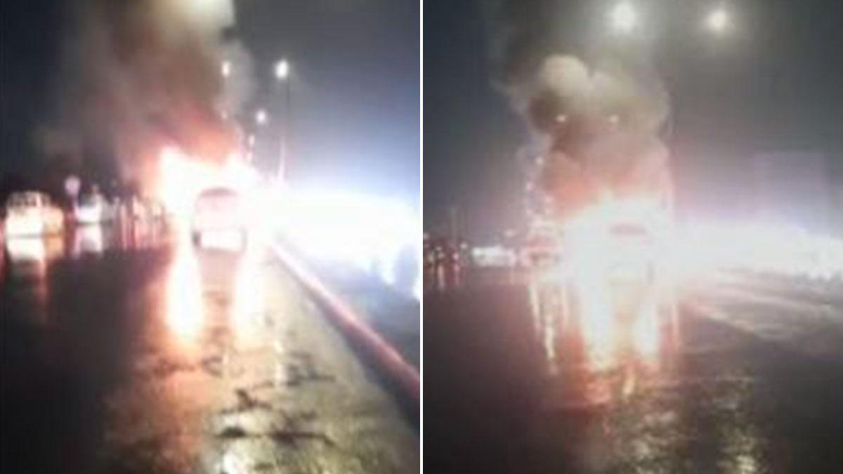 आगजनी की घटना का वीडियो वायरल.