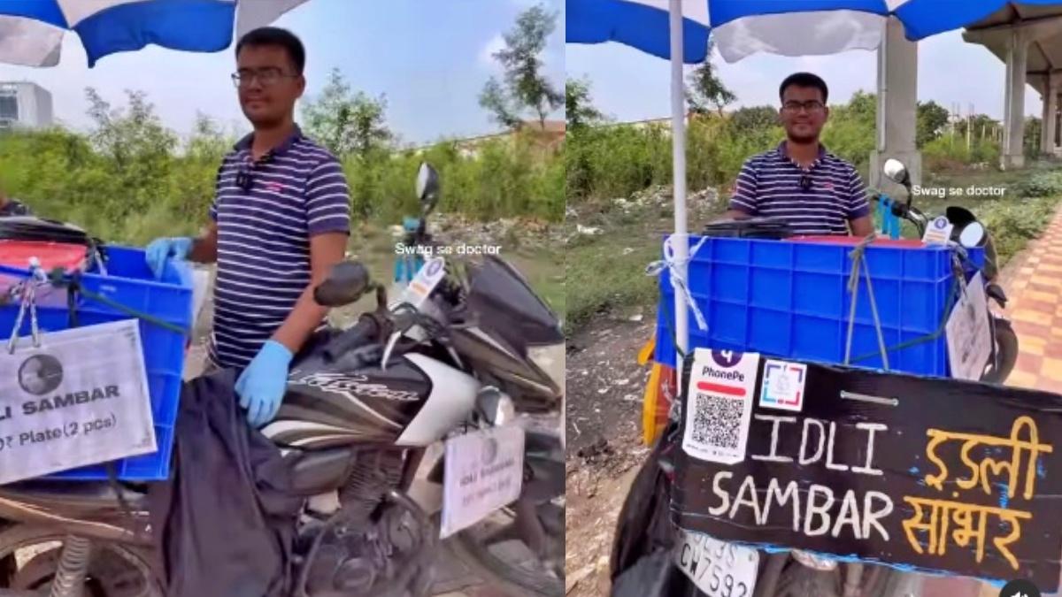 बाइक पर इडली-सांभर बेचता है युवक (Pic- Insta) 