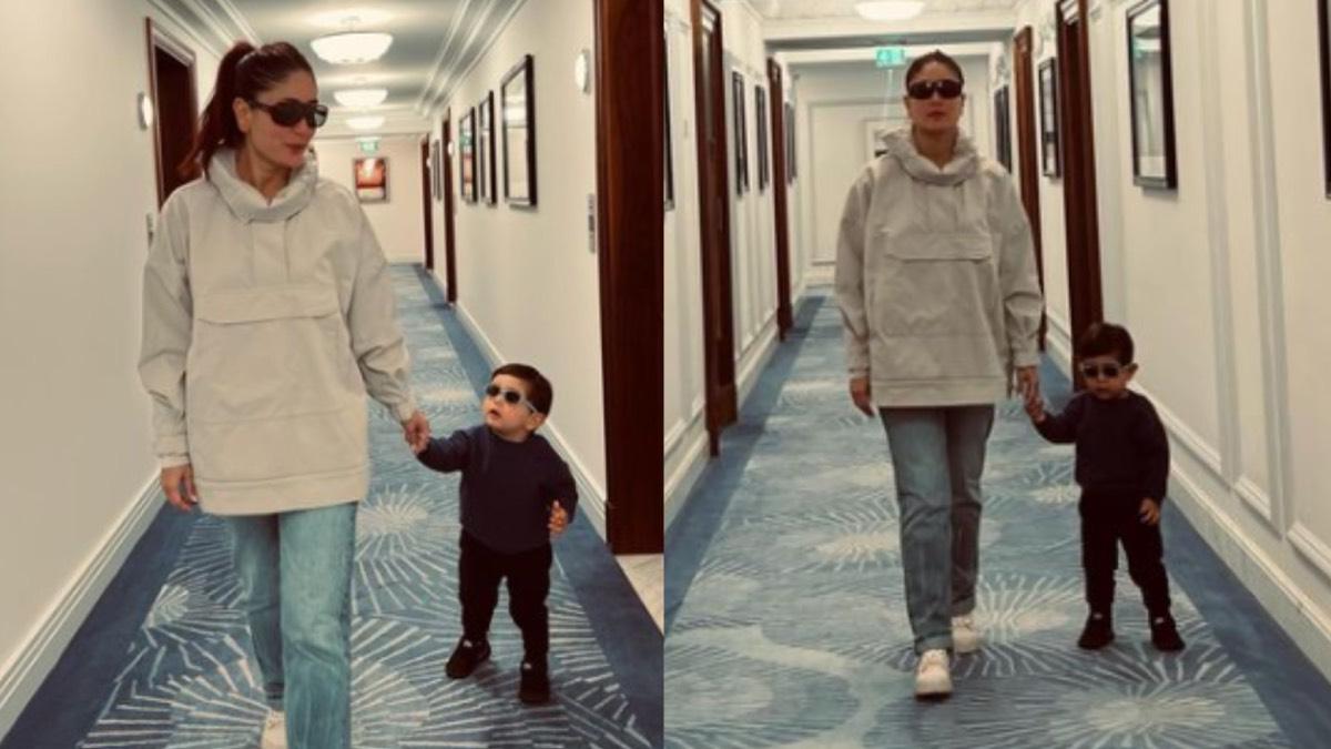 मम्मी करीना कपूर का हाथ पकड़कर काम पर निकले जेह बाबा, स्वैग पर फिदा हुए फैन्स