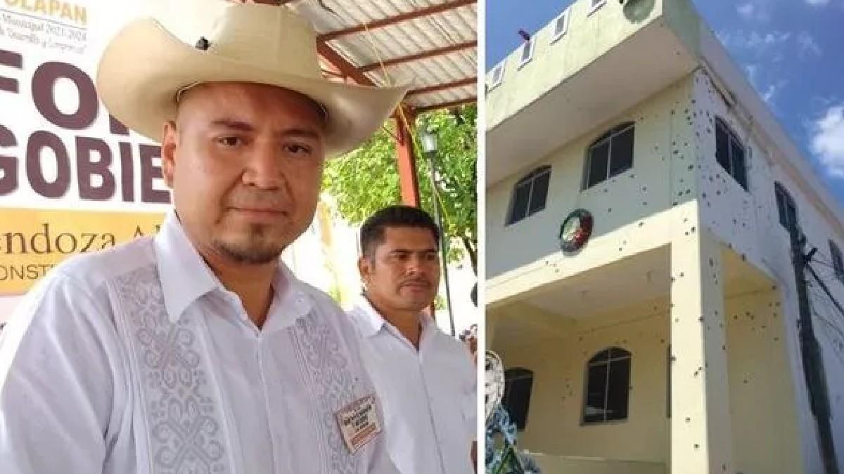 गोलीबारी में मारे गए मैक्सिको के मेयर और दीवारों पर फायरिंग के निशान. (फोटो-एक्सप्रेस डॉट यूके)