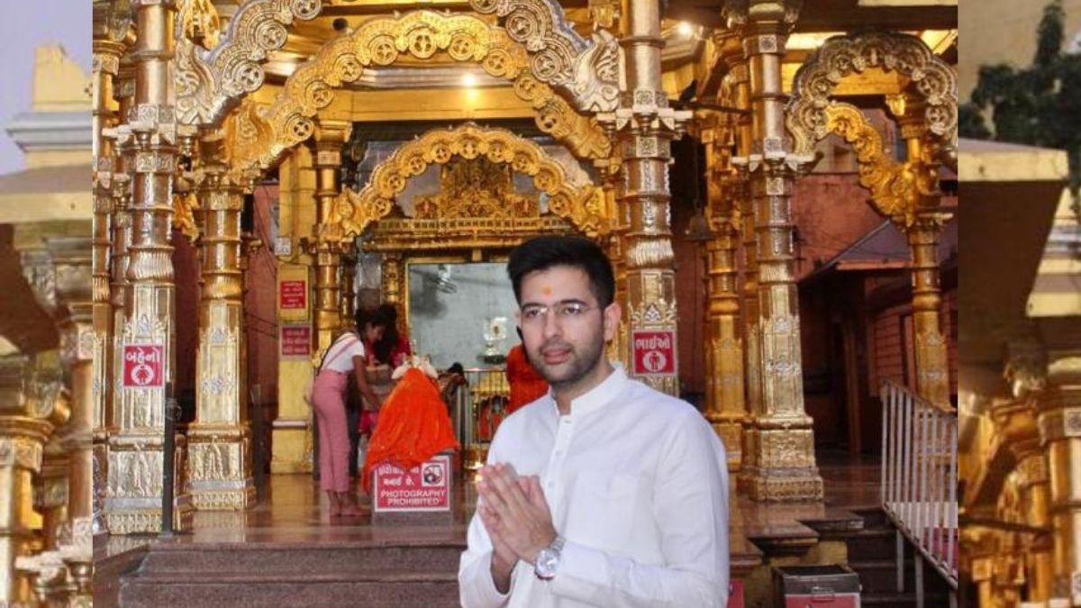 राघव चड्ढा ने जूनागढ़ के मंदिर में दर्शन किए.