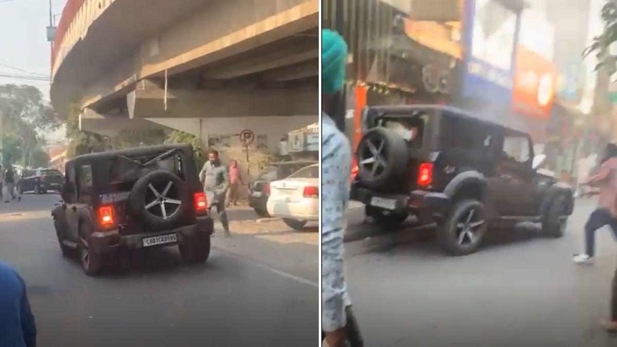 शराबियों ने दौड़ाई THAR