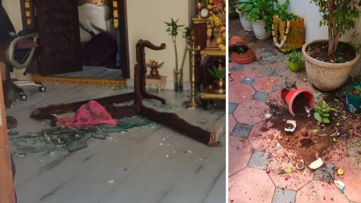 अरविंद धर्मपुरी के घर टीआरएस समर्थकों ने की तोड़फोड़