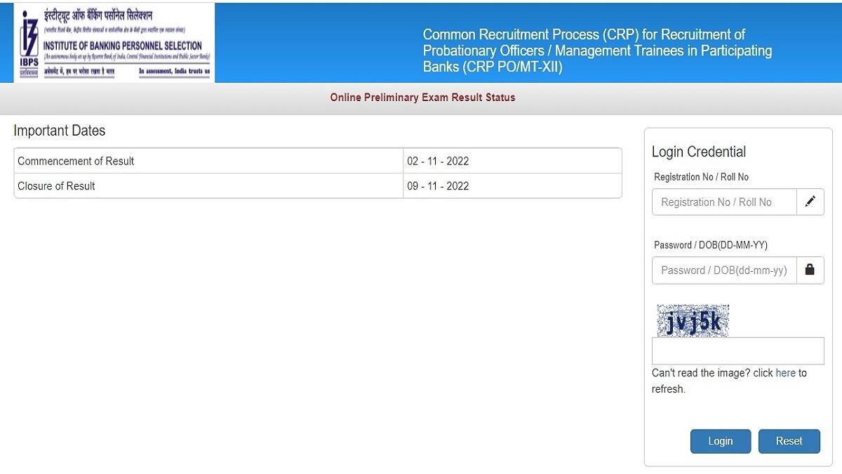 IBPS PO Prelims Result 2022 Out