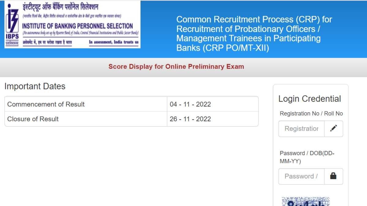 IBPS RRB PO Score Card Out