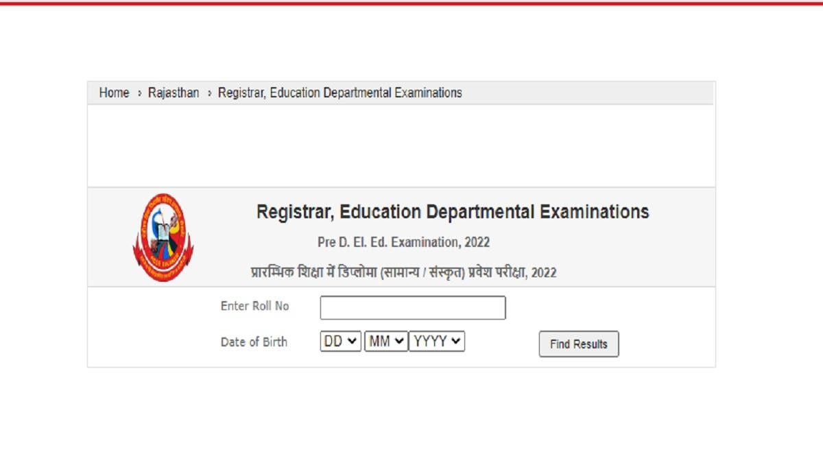 Rajasthan BSTC Pre DElEd Result 2022 Out
