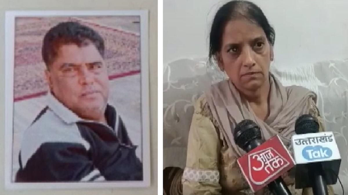 मृतक का फाइल फोटो, मामले की जानकारी देती उसकी पत्नी.
