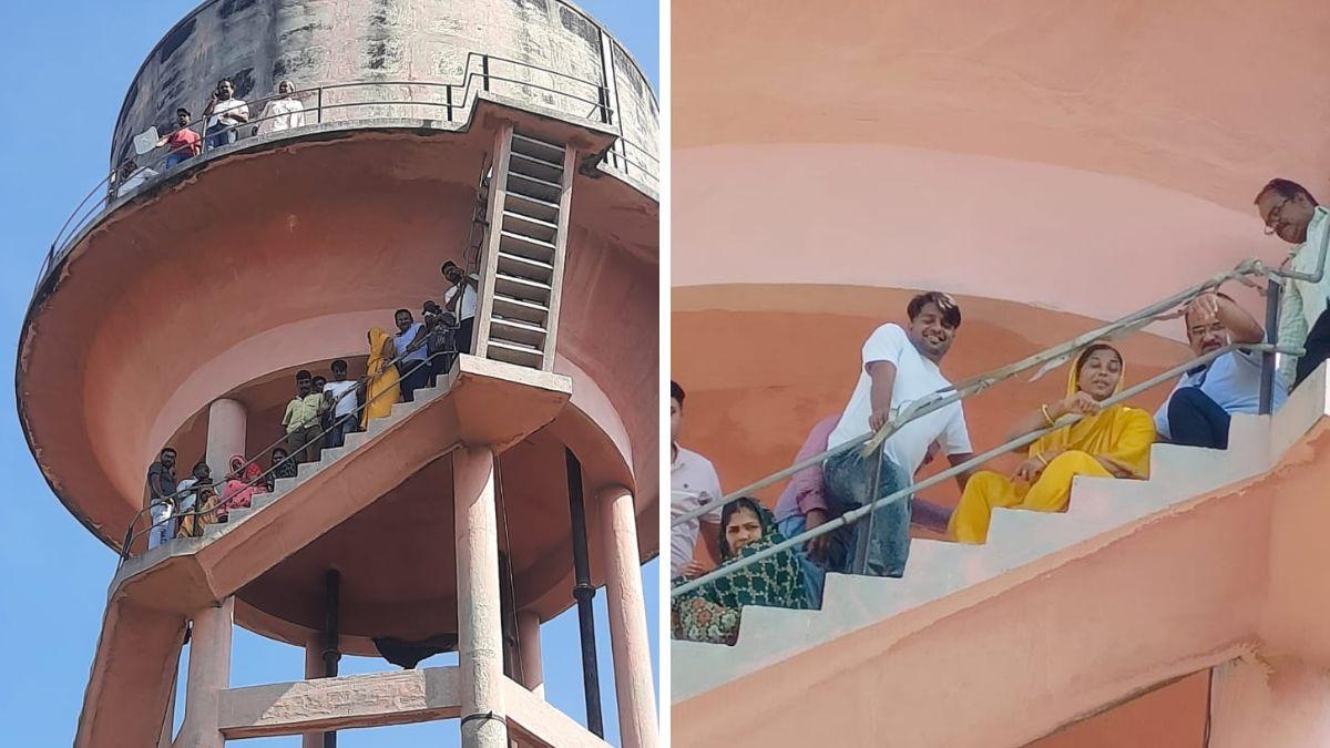  बीजेपी विधायक चंद्रकांता मेघवाल ने टंकी पर चढ़कर किया प्रदर्शन