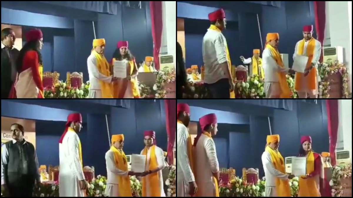 BHU 102वें दीक्षांत समारोह का एक वीडियो तेजी से वायरल हो रहा है