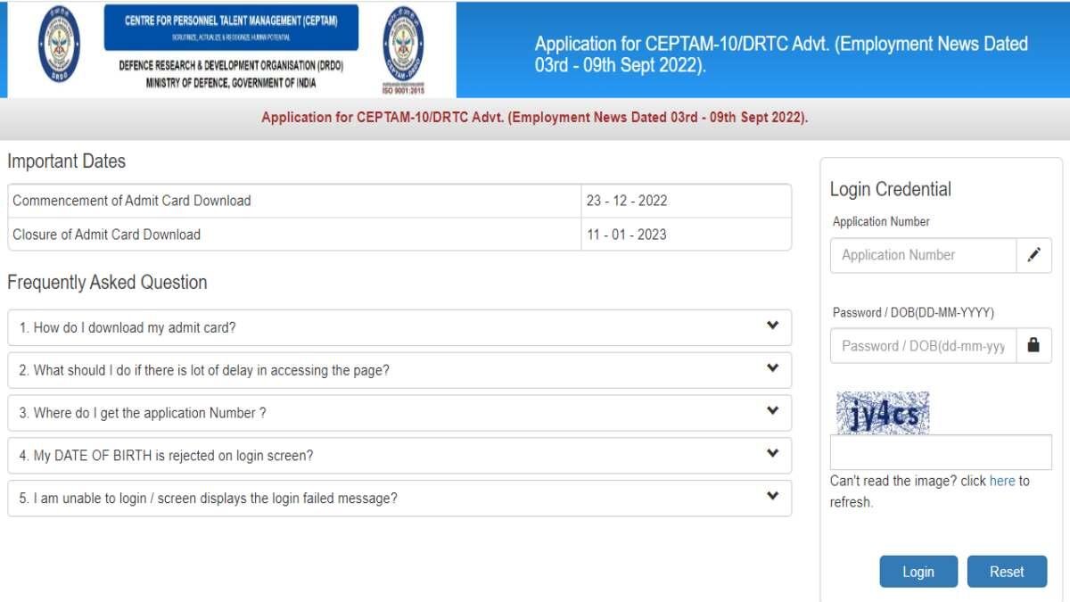 DRDO CEPTAM Tier I Admit Card 2022: ऐसे डाउनलोड करें एडमिट कार्ड
