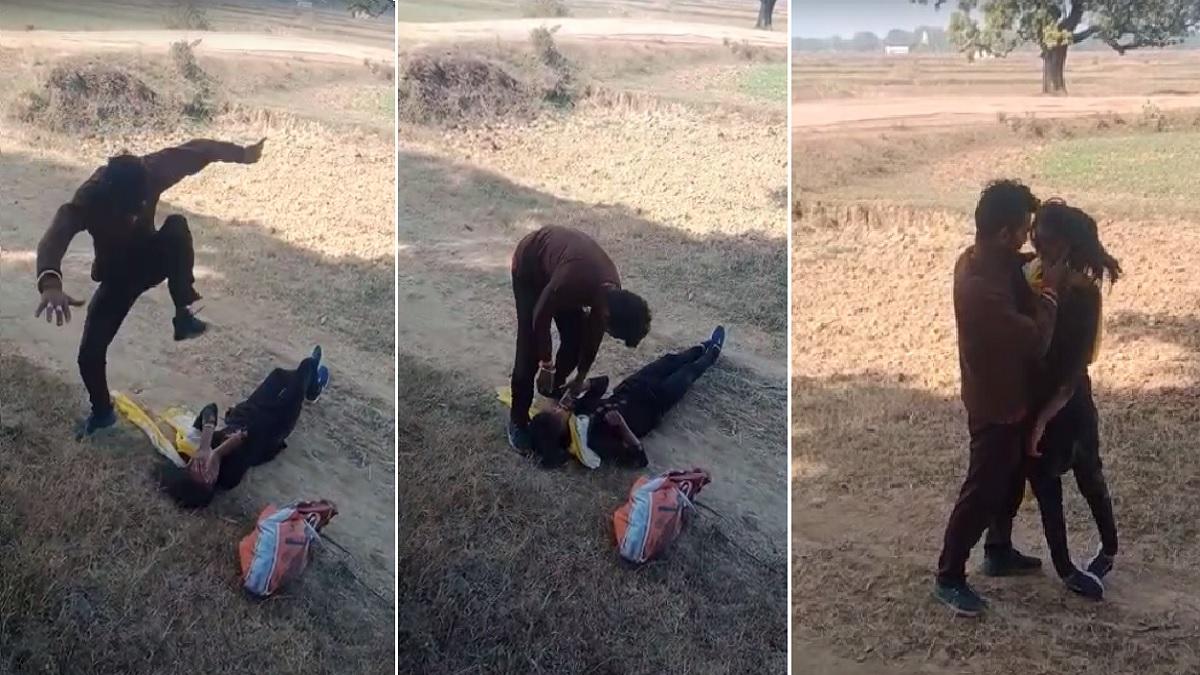 युवक ने लड़की को बेरहमी से पीटा.
