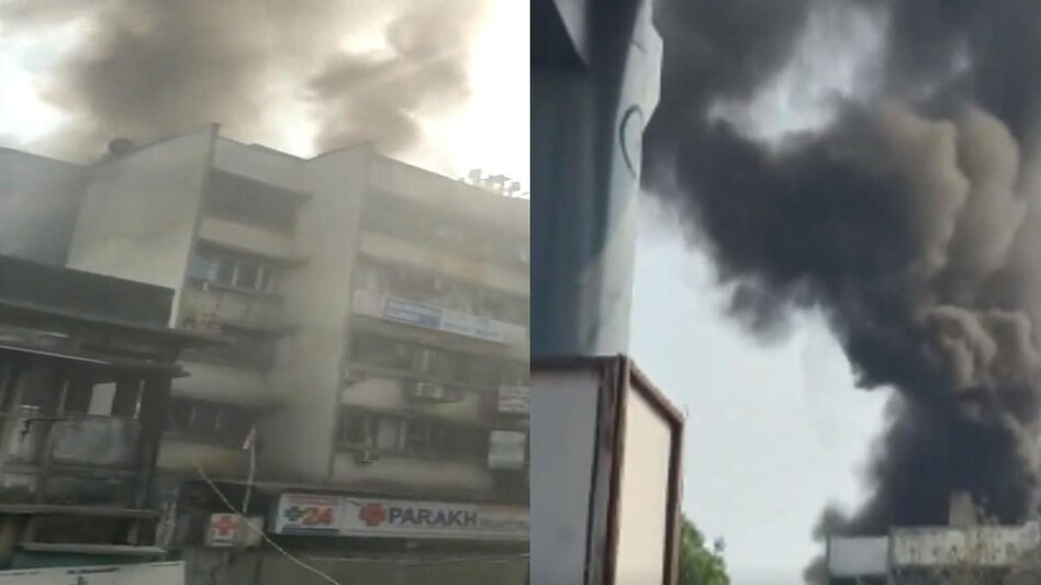 मुंबई के घाटकोपर इलाके की एक इमारत में लगी आग