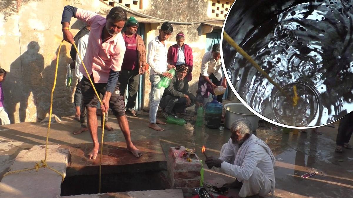सालों से बंद पड़े कुएं से अचानक आने लगा पानी 