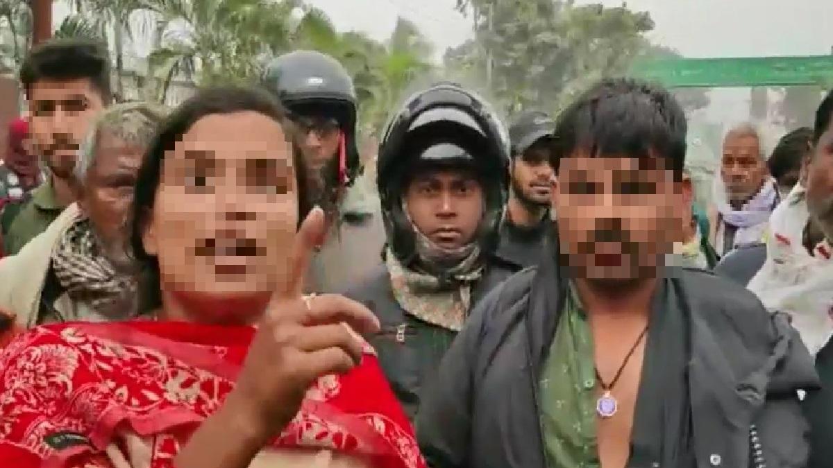 पत्नी ने बीच सड़क पति को जमकर पीटा