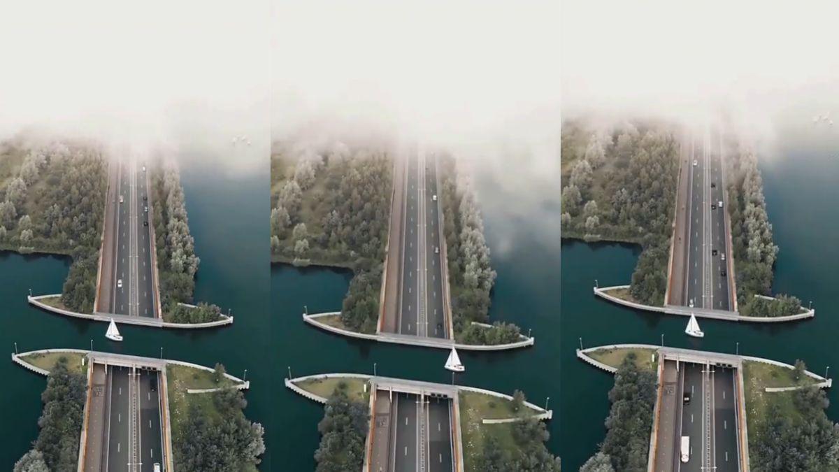 इंजीनियरिंग का चमत्कार बताया जाता है रिवर्स ब्रिज (तस्वीर- सोशल मीडिया)