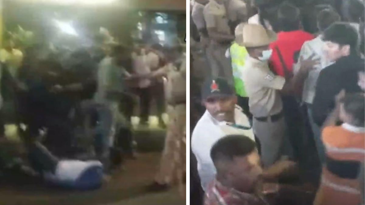बेंगलुरु पुलिस ने भीड़ को इधर-उधर किया (फोटो: ANI)