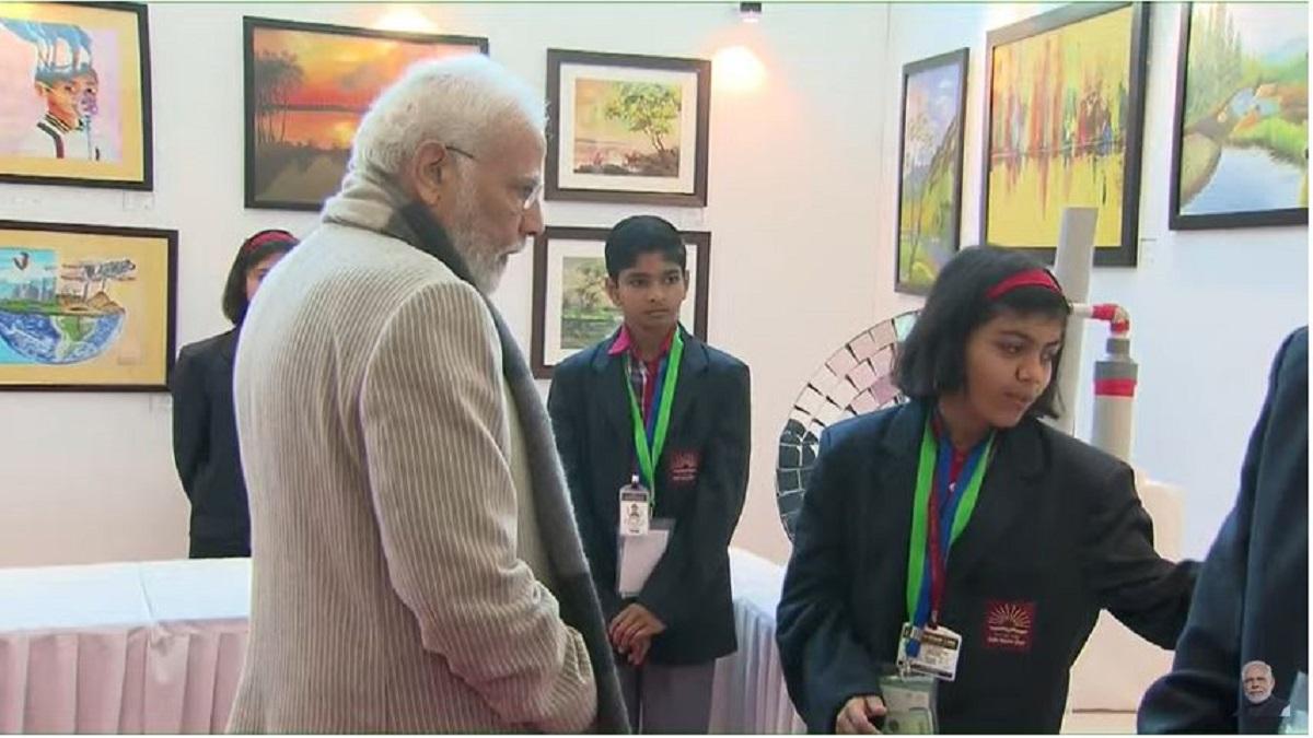 तालकटोरा स्टेड‍ियम में परीक्षा पे कार्यक्रम में पीएम मोदी 