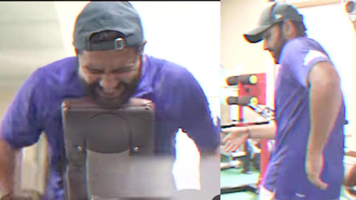 भारतीय टीम के कप्तान रोहित शर्मा जिम में डांस और एक्सरसाइज करते हुए.