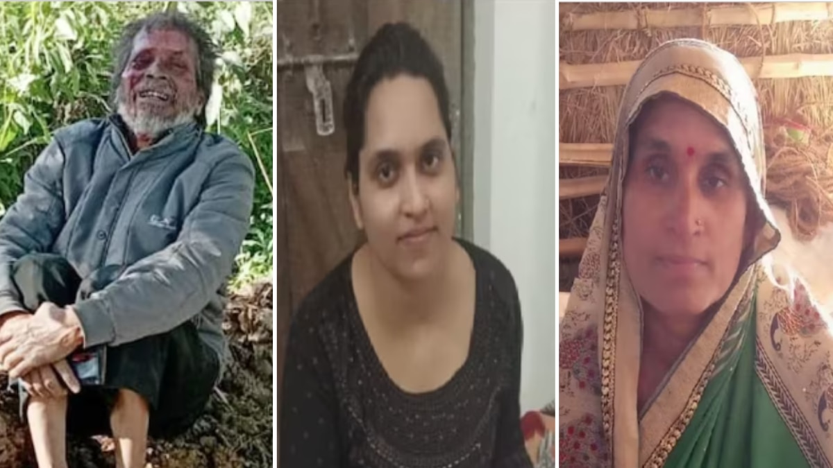 लाचार कृष्ण गोपाल दीक्षित और मृत मां-बेटी. 