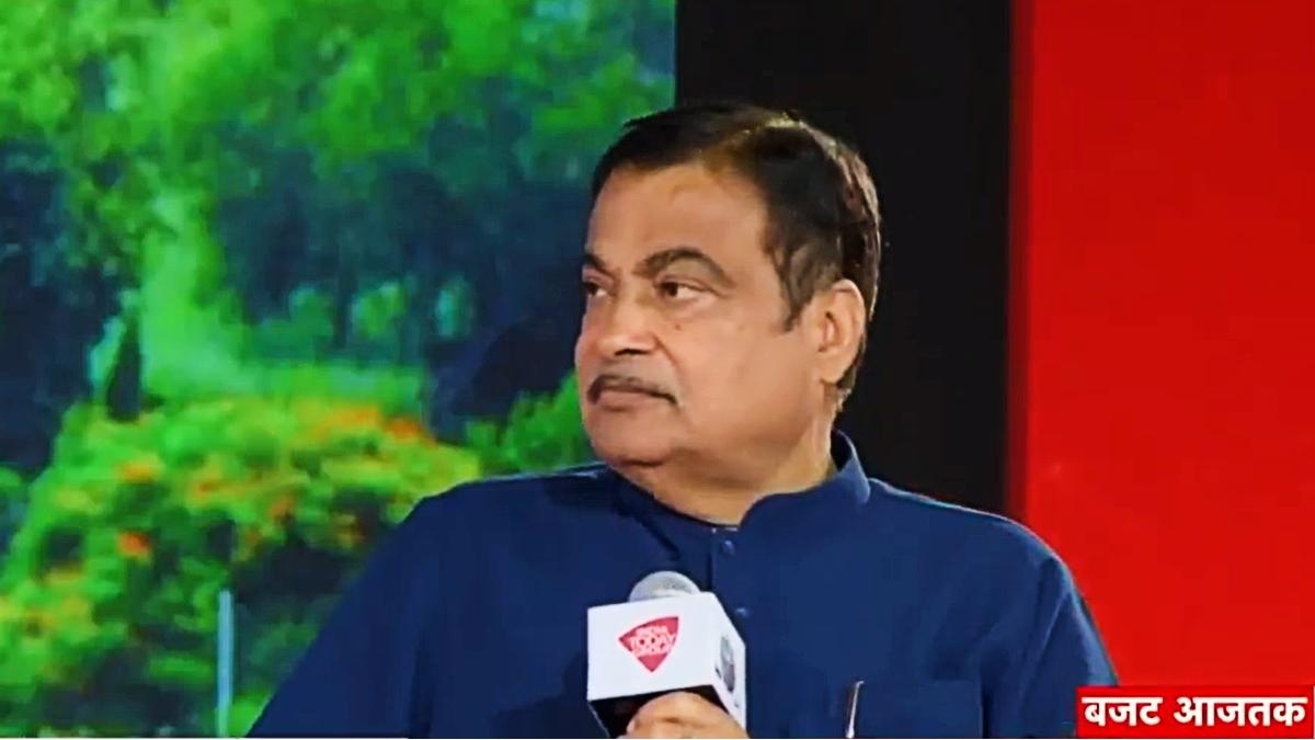 2023 Budget Aaj Tak कार्यक्रम के दौरान केंद्रीय मंत्री नितिन गडकरी.