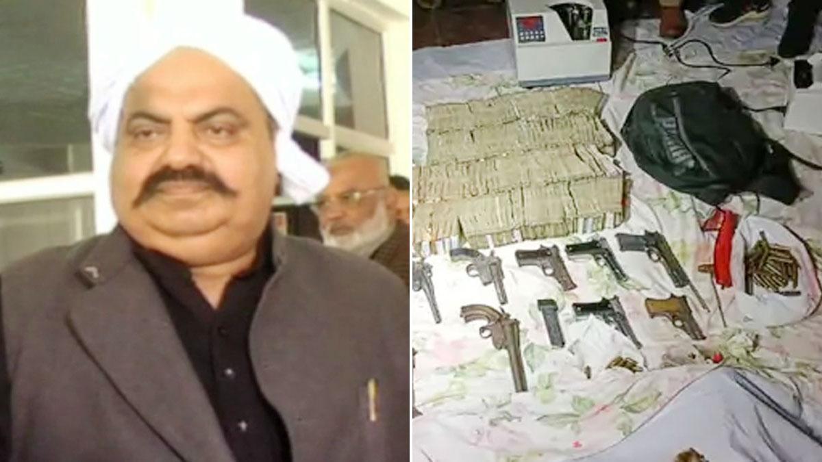 अतीक अहमद के दफ्तर से बरामद असलहे और कैश