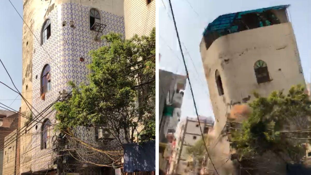 दिल्ली में भरभराकर गिरा पांच मंजिला मकान, डराने वाला है Video