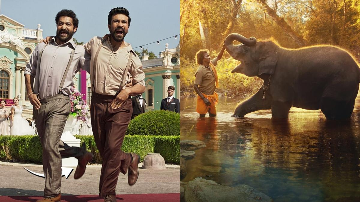 नाटू नाटू गाने में राम चरण। जूनियर एनटीआर-फिल्म द एलिफेंट व्हिस्परर्स का पोस्टर 