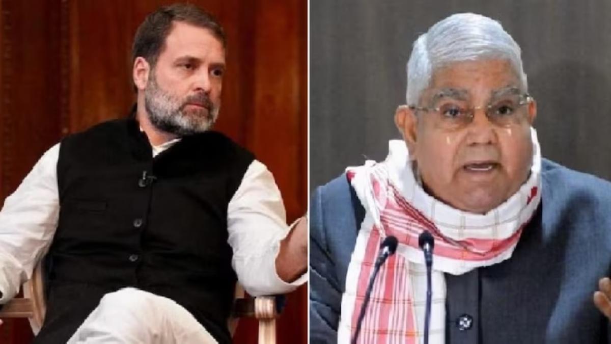 राहुल गांधी और जगदीप धनखड़ (फाइल फोटो)