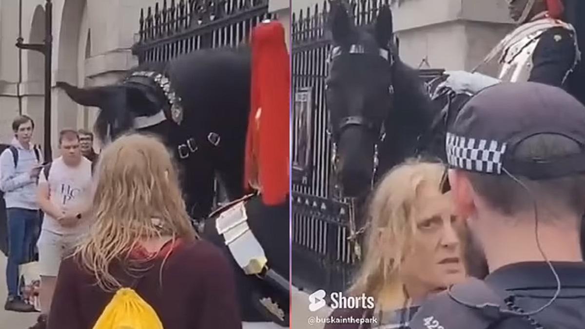 किंग के गार्ड से भिड़ी महिला