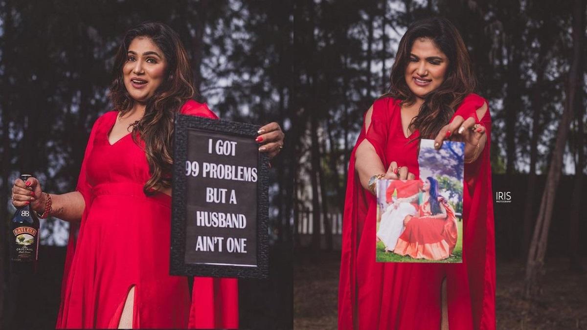 महिला ने मनाया तलाक का जश्न