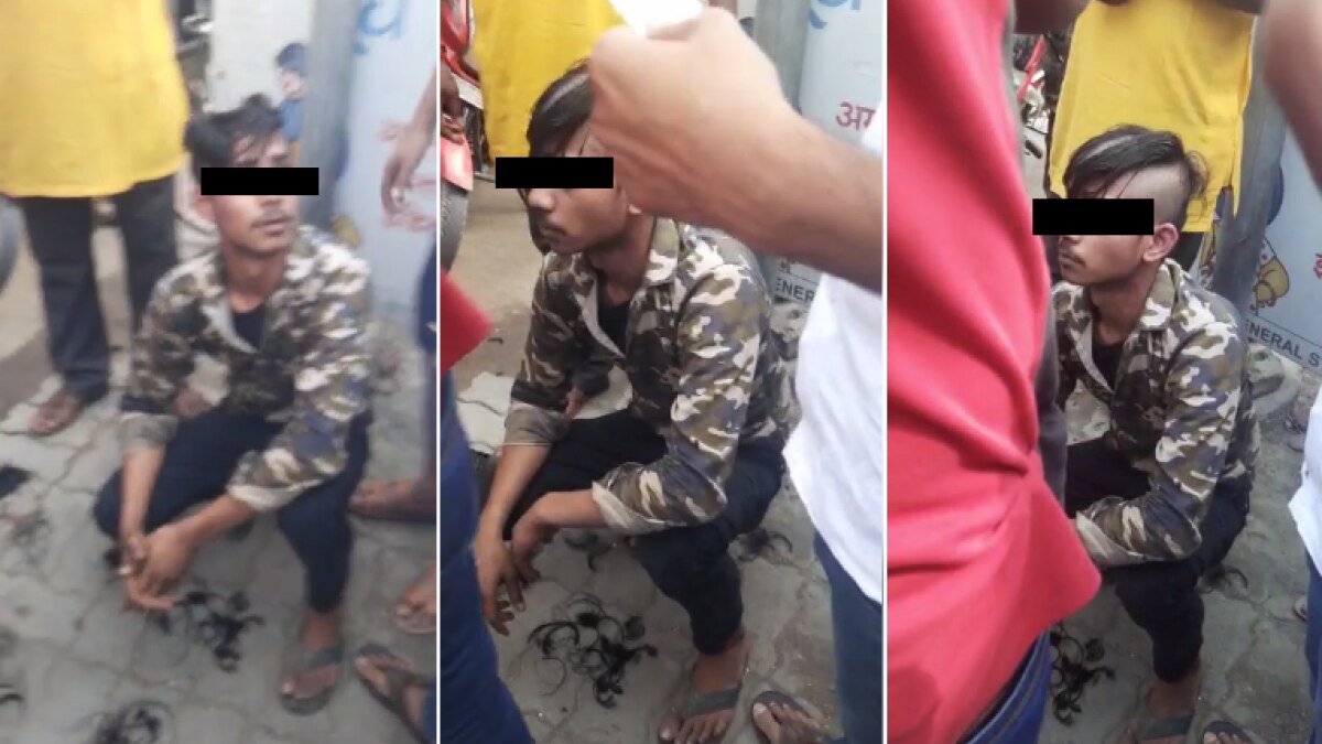 युवक का सिर मुंडवाया गया